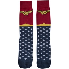 Kit de Meias Cano Alto Liga da Justiça Mulher-Maravilha com 2 Pares - 34 a 38 - Adulto - Foto 3