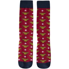 Kit de Meias Cano Alto Liga da Justiça Mulher-Maravilha com 2 Pares - 34 a 38 - Adulto - Foto 4