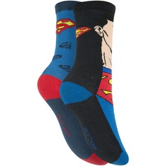 Kit de Meias Cano Alto Liga da Justiça Super-Homem com 2 Pares - 27 a 30 - Infantil - Foto 2