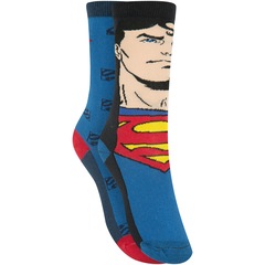 Kit de Meias Cano Alto Liga da Justiça Super-Homem com 2 Pares - 27 a 30 - Infantil - Foto 3