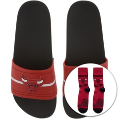 Chinelo Rider NBA + 1 Par de Meias - Slide - Masculino - Foto 1