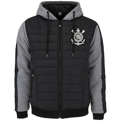 Jaqueta de Moletom do Corinthians Padding com Capuz - Masculina - Foto 1