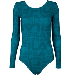 Maiô Manga Longa com Proteção Solar UV Fila Body Print - Adulto - Foto 1