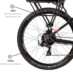 Bicicleta Elétrica Caloi E-Vibe Urbam - Aro 27,5 - Motor 350 W - Freios Hidráulico Shimano - Foto 8