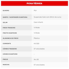 Bicicleta Caloi Snap - Aro 20 - Freios V-Brake - Infantil - Foto 11