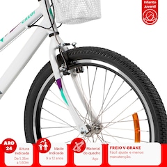 Bicicleta Caloi Ceci - Aro 24 - Freios V-Brake - Feminina - Infantil - Foto 9