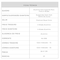 Bicicleta Caloi Rouge - Aro 26 - Freio V-Brake - Adulto - Foto 7