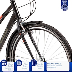 Bicicleta Caloi Urbam 700 - Aro 700 - Freio V-Brake - Câmbio Traseiro Shimano - 21 Marchas - Foto 6