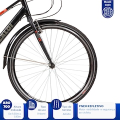 Bicicleta Caloi Urbam 700 - Aro 700 - Freio V-Brake - Câmbio Traseiro Shimano - 21 Marchas - Foto 7
