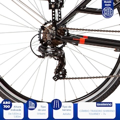 Bicicleta Caloi Urbam 700 - Aro 700 - Freio V-Brake - Câmbio Traseiro Shimano - 21 Marchas - Foto 8