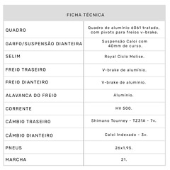 Bicicleta Caloi 400 Comfort - Aro 26 - Freios V-Brake - Feminina - Foto 9