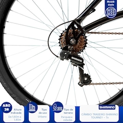 Bicicleta Caloi 400 Comfort M - Aro 26 - Freios V-Brake - Câmbio Traseiro Shimano - 21 Marchas - Foto 6