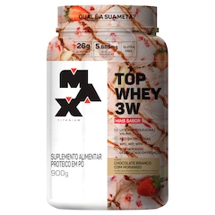 Whey Protein Max Titanium Chocolate Branco Top 3W - 900g - Foto 1