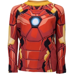 Conjunto Camiseta Manga Longa com Proteção Solar UV e Sunga Marvel Homem de Ferro - Infantil - Foto 2