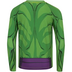 Conjunto Camiseta Manga Longa com Proteção Solar UV e Sunga Marvel Hulk - Infantil - Foto 2