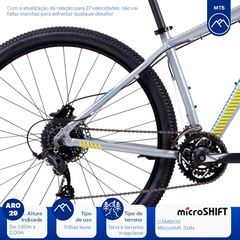 Mountain Bike Caloi Atacama Flex - Aro 29 - Freio a Disco Hidráulico - Câmbio Microshift - Foto 5