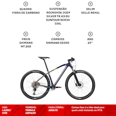 Mountain Bike Caloi Carbon Ibex - Aro 29 - Câmbio Traseiro Shimano Deore - 12 Marchas - Foto 3
