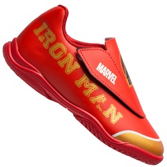 Chuteira Futsal Marvel Iron Man Velcro IC - Infantil - Foto 1