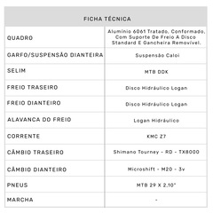 Mountain Bike Caloi 29 - Aro 29 - Câmbio Traseiro Shimano - Freio Hidráulico Logan - Foto 8