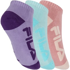 Kit de Meias Invisível Fila Tripack Colors com 3 Pares - 34 a 38 - Adulto - Foto 2