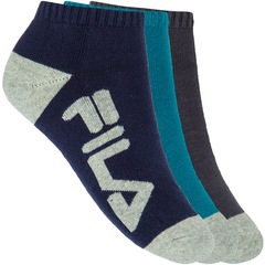 Kit de Meias Invisível Fila Tripack Colors com 3 Pares - 34 a 38 - Adulto - Foto 1