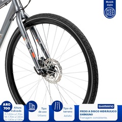 Bicicleta Caloi City Tour Sport - Aro 700 - Freio a Disco Shimano - Câmbios Shimano - 18 Marchas - Foto 5