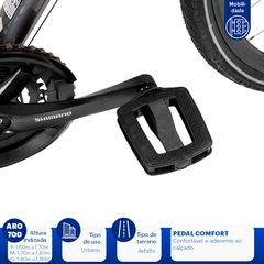 Bicicleta Caloi City Tour Sport - Aro 700 - Freio a Disco Shimano - Câmbios Shimano - 18 Marchas - Foto 6