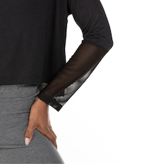 Blusa Feminina Manga Longa Cropped Oxer Detail - Foto 4