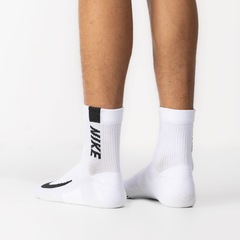 Kit Meia Cano Médio Nike Multiplier Corrida 2 Pares Adulto - Foto 4