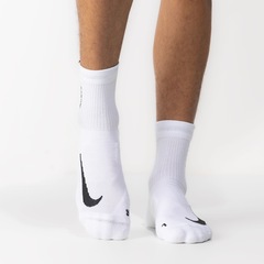 Kit Meia Cano Médio Nike Multiplier Corrida 2 Pares Adulto - Foto 5