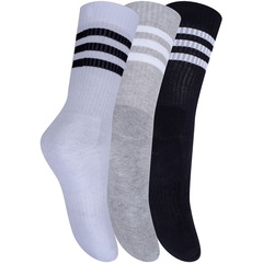 Kit de Meia Cano Alto adidas 3-Stripes com 3 Pares - Adulto - Foto 2