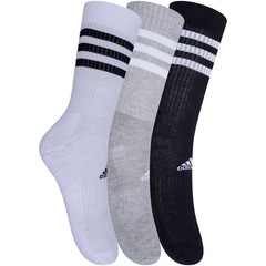 Kit de Meia Cano Alto adidas 3-Stripes com 3 Pares - Adulto - Foto 1