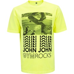 Camiseta John John Manga Curta Gym Rocks Neon Skate - Masculina - Foto 1