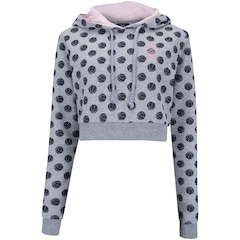 Blusa de Moletom Feminina Manga Longa Cropped com Capuz Space Jam - Foto 1
