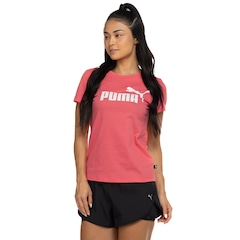 Camiseta Puma Manga Curta Essentials Logo - Feminina - Foto 4