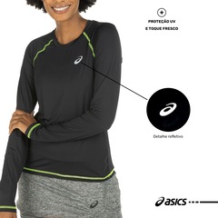 Camiseta Asics Manga Longa com Proteção UV Recorte Mesh - Feminina - Foto 3