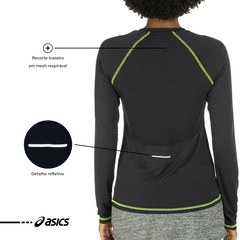 Camiseta Asics Manga Longa com Proteção UV Recorte Mesh - Feminina - Foto 4