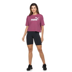 Blusa Feminina Manga Curta Cropped Puma Essentials Logo Tee - Foto 4