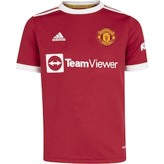Camisa Manchester United I 21/22 adidas - Juvenil - Foto 1