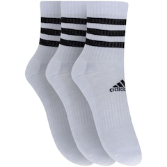 Kit de Meias adidas Cano Alto Listras com 3 Pares 35 a 37 - Adulto - Foto 3