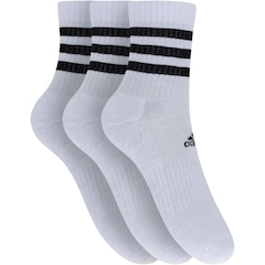 Kit de Meias adidas Cano Alto Listras com 3 Pares 35 a 37 - Adulto - Foto 1