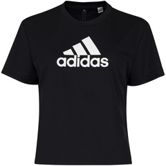 Blusa Cropped Manga Curta Logo adidas - Feminina - Foto 5