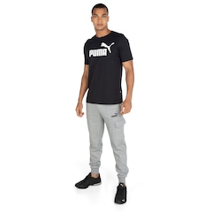 Camiseta Puma Manga Curta Essentials Logo - Masculina - Foto 4