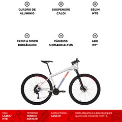 Mountain Bike Caloi Atacama - Aro 29 - Freio a Disco - Câmbio Shimano - 27 Marchas - Foto 3