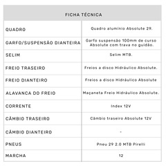 Mountain Bike Absolute 1X12 - Aro 29 - Freio a Disco - 17 Marchas - Foto 11
