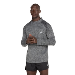 Camiseta ASICS Manga Longa Meio Zíper - Masculina - Foto 4