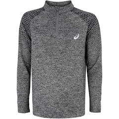 Camiseta ASICS Manga Longa Meio Zíper - Masculina - Foto 8