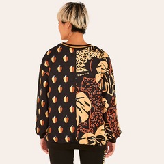 Blusa de Moletom Farm Feminina Oversized Onça Cafuné - Foto 2