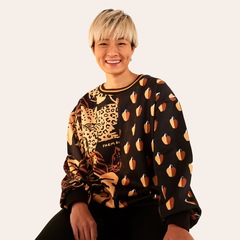 Blusa de Moletom Farm Feminina Oversized Onça Cafuné - Foto 1