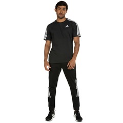 Camiseta adidas Manga Curta 3 Listras - Masculina - Foto 4